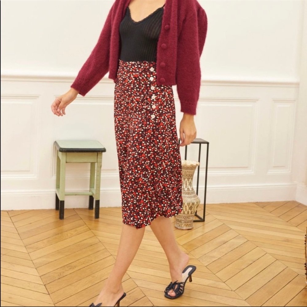 Rouje Gloria Skirt Heart Print Size 38